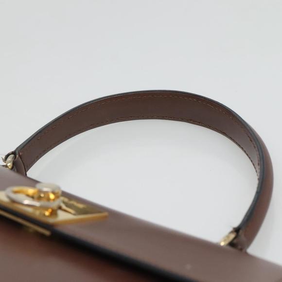 CELINE Hand Bag Leather Brown Gold Auth mr1262 - Picture 14 of 16